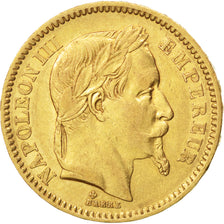 FRANCE, Napoléon III, 20 Francs, 1864, Strasbourg, KM #801.2, EF(40-45), Gold, G