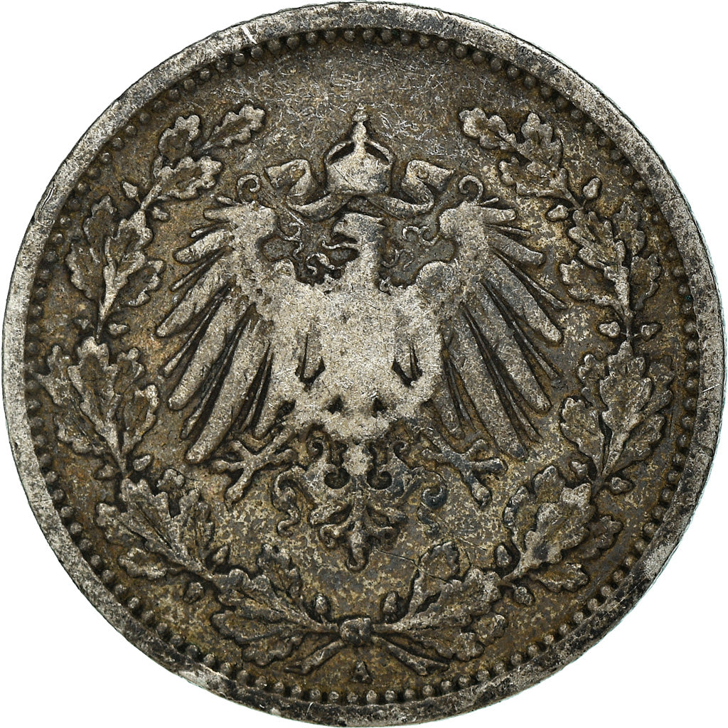 Coin, GERMANY - EMPIRE, 1/2 Mark, 1905, Berlin, VF(30-35), Silver, KM:17