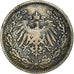 Coin, GERMANY - EMPIRE, 1/2 Mark, 1905, Munich, VF(30-35), Silver, KM:17