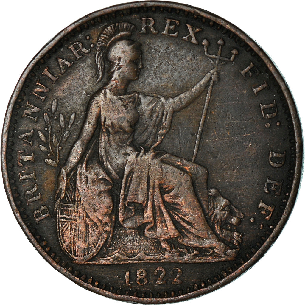 Coin, Great Britain, George IV, Farthing, 1822, EF(40-45), Copper, KM:677