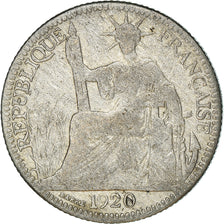 Moneta, Indochiny, 10 Cent, 1920, VF(20-25), Srebro, Lecompte:159