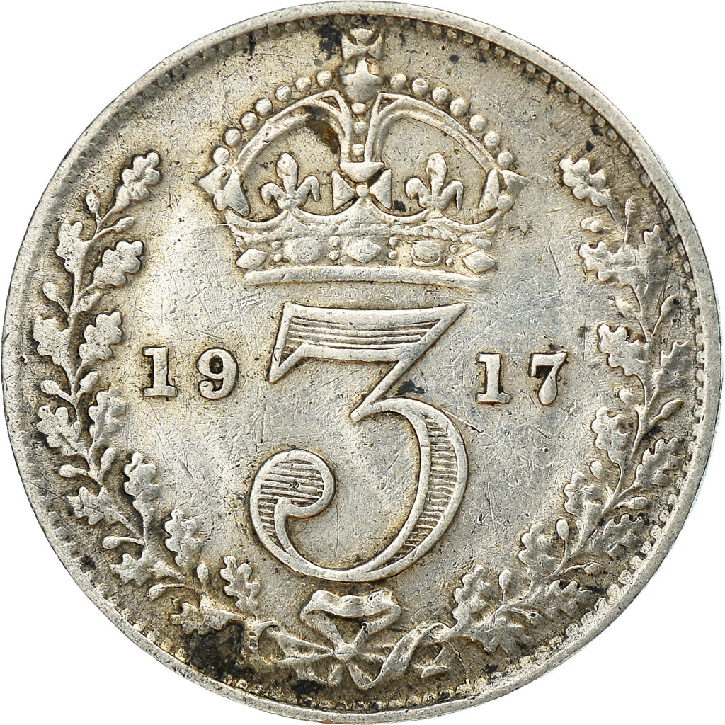 Coin, Great Britain, George V, 3 Pence, 1917, EF(40-45), Silver, KM:813