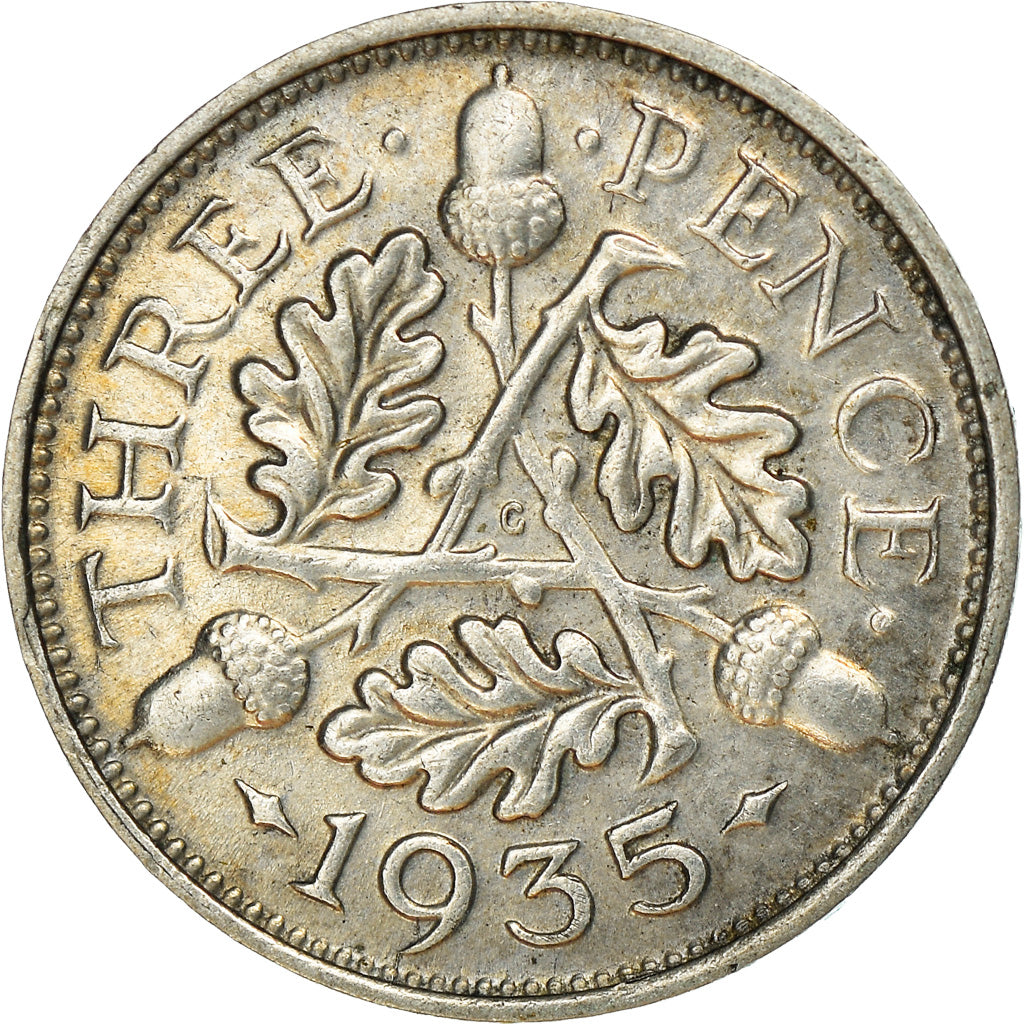 Coin, Great Britain, George V, 3 Pence, 1935, EF(40-45), Silver, KM:831