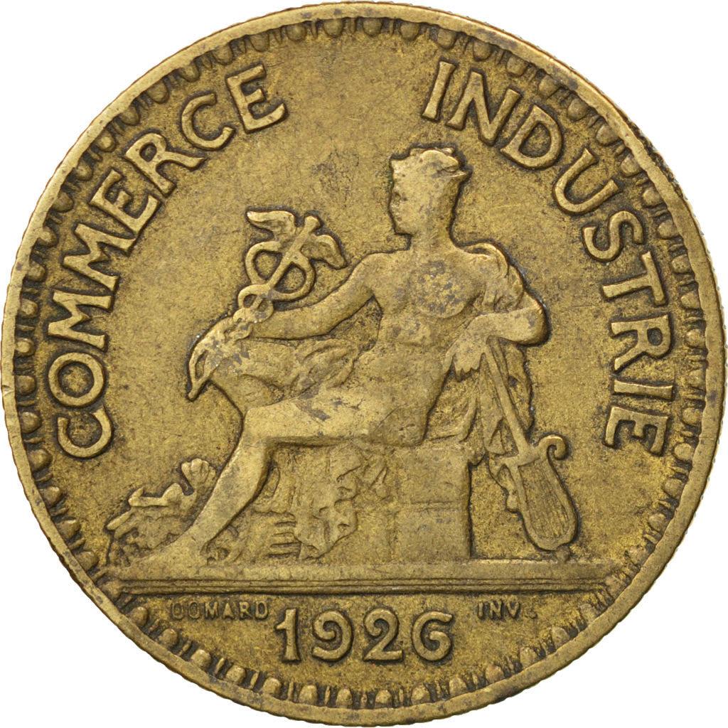 Coin, France, Chambre de commerce, 2 Francs, 1926, EF(40-45), Aluminum-Bronze