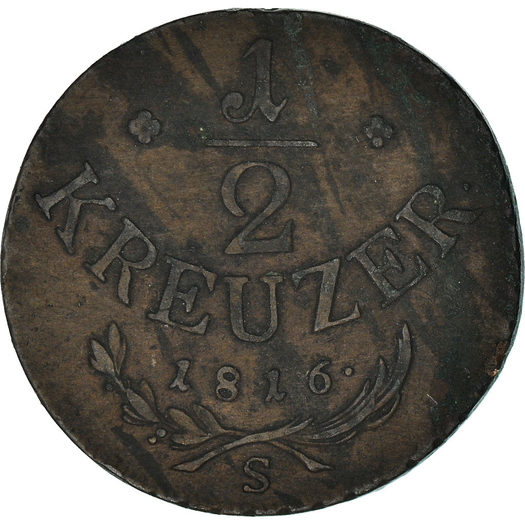 Moneta, Austria, Franz II (I), 1/2 Kreuzer, 1816, Vienna, EF(40-45), Miedź