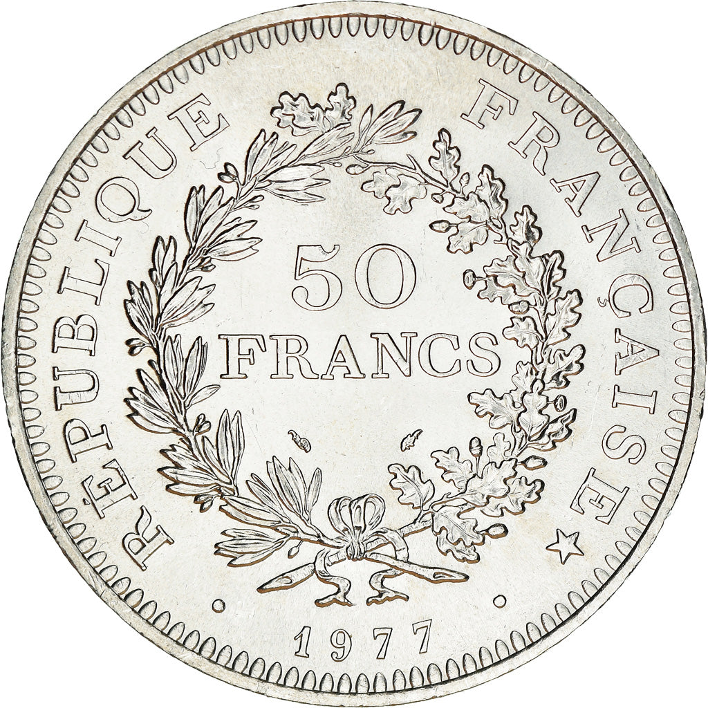 Coin, France, Hercule, 50 Francs, 1977, Paris, AU(55-58), Silver, KM:941.1