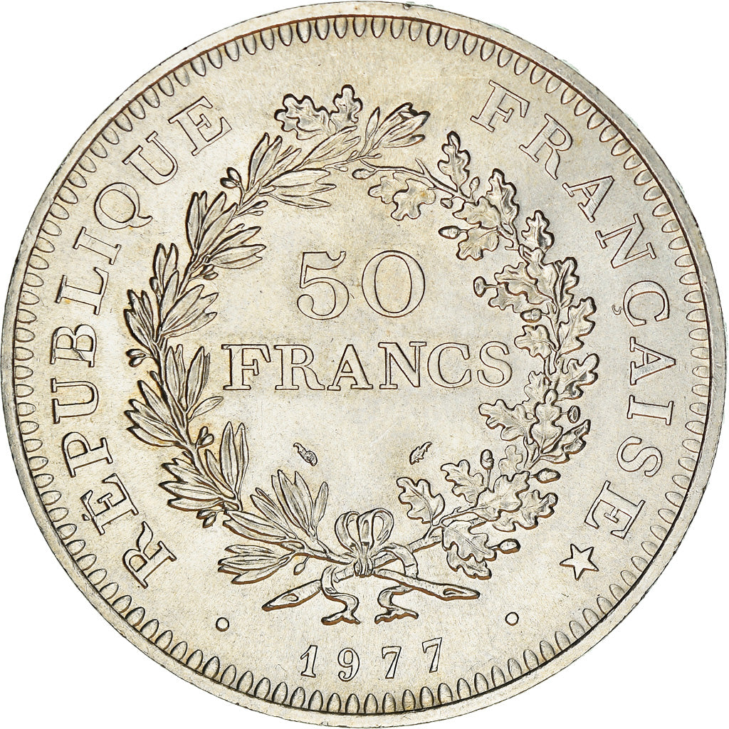 Coin, France, Hercule, 50 Francs, 1977, Paris, AU(55-58), Silver, KM:941.1