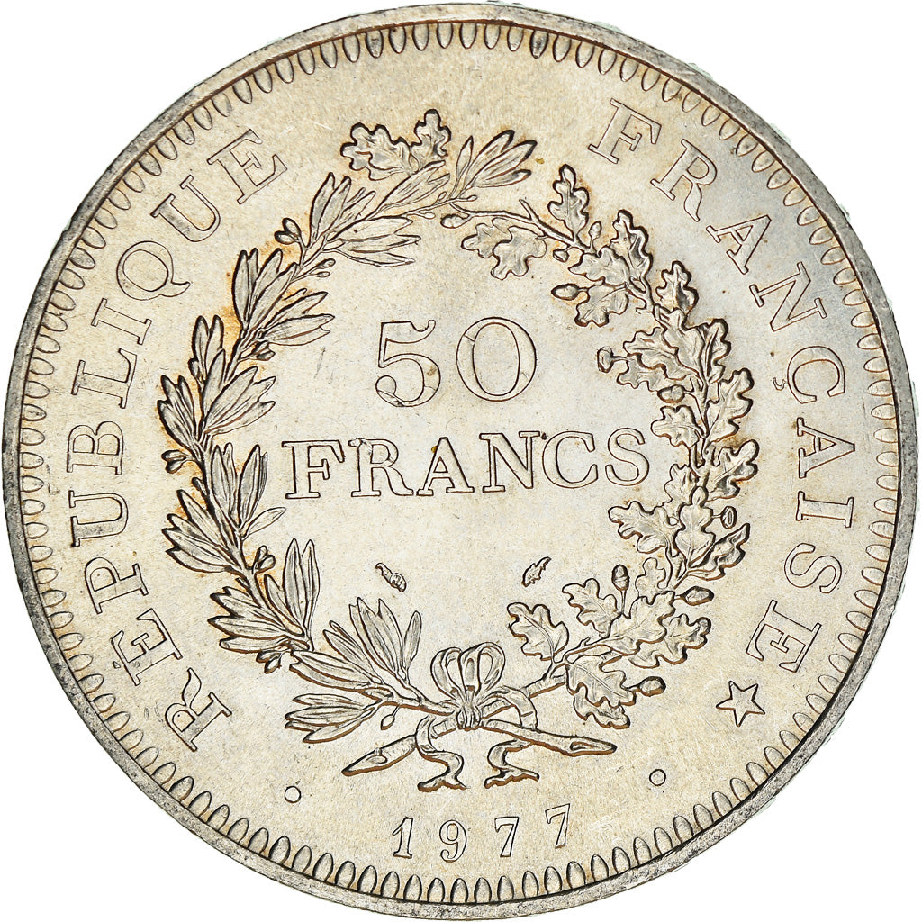 Münze, Frankreich, Hercule, 50 Francs, 1977, Paris, SS+, Silber, KM:941.1