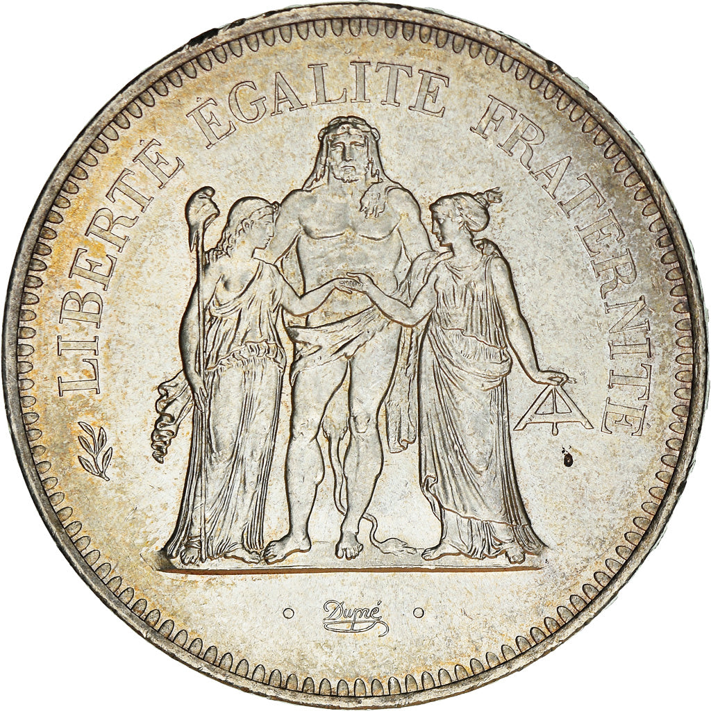 Coin, France, Hercule, 50 Francs, 1977, Paris, EF(40-45), Silver, KM:941.1