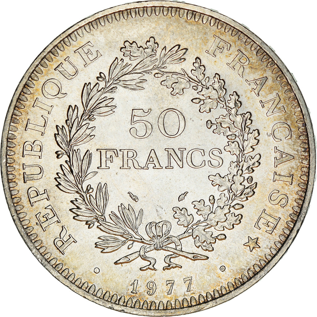 Coin, France, Hercule, 50 Francs, 1977, Paris, EF(40-45), Silver, KM:941.1
