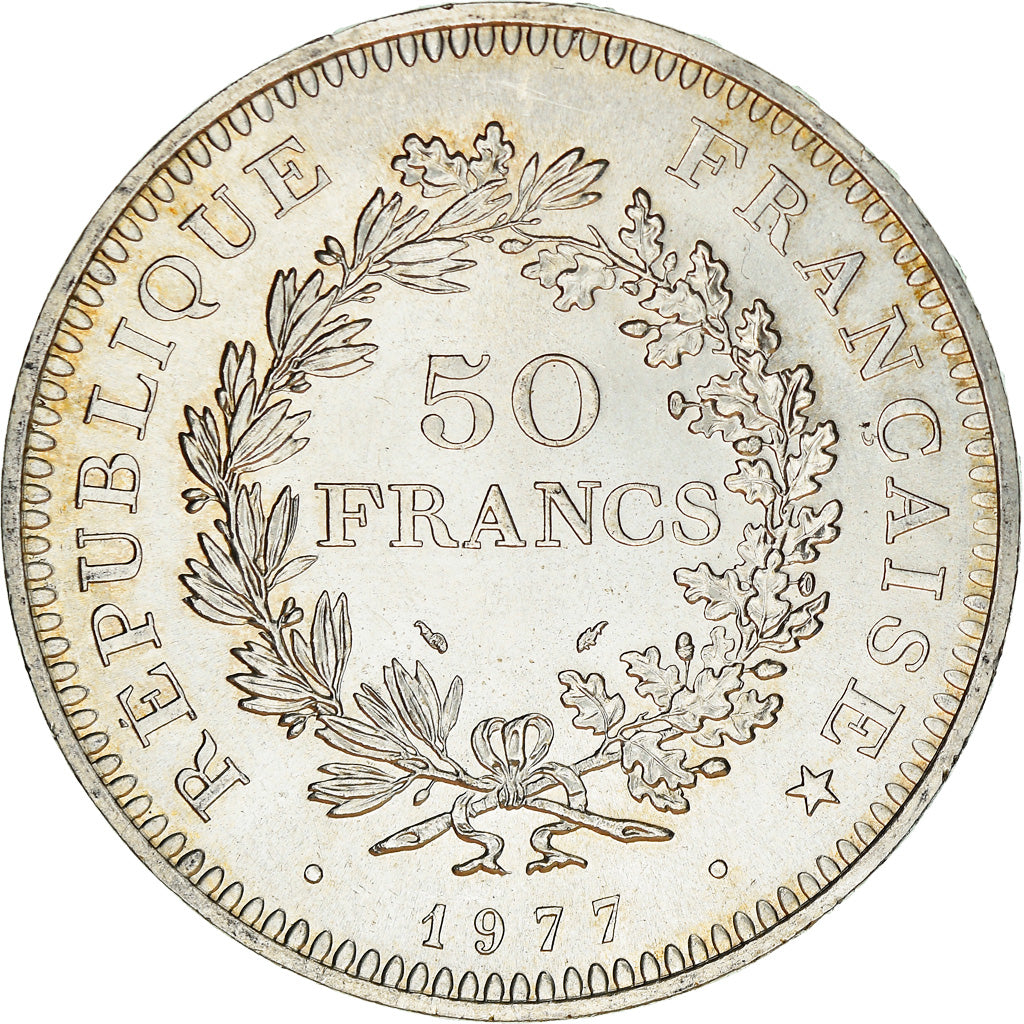 Coin, France, Hercule, 50 Francs, 1977, Paris, EF(40-45), Silver, KM:941.1