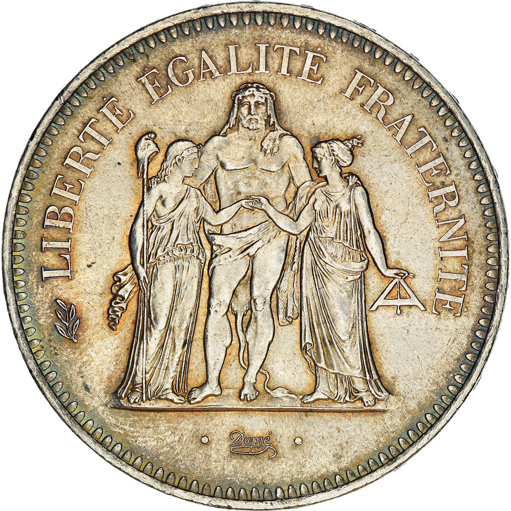 Coin, France, Hercule, 50 Francs, 1977, Paris, Iridescent toning, AU(55-58)