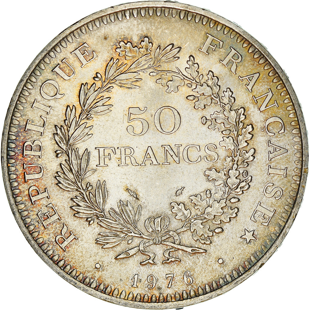 Coin, France, Hercule, 50 Francs, 1976, Paris, Iridescent toning, MS(60-62)