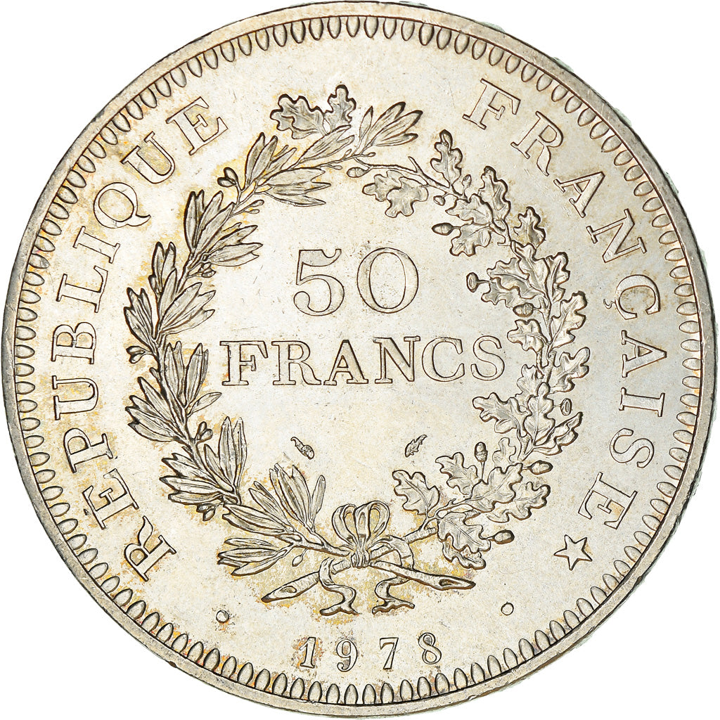 Coin, France, Hercule, 50 Francs, 1978, Paris, MS(60-62), Silver, KM:941.1