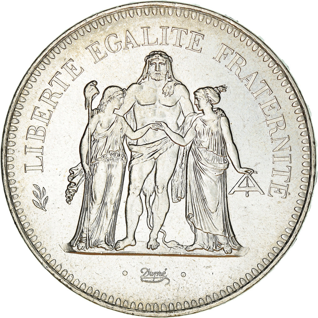 Coin, France, Hercule, 50 Francs, 1975, Paris, AU(55-58), Silver, KM:941.1
