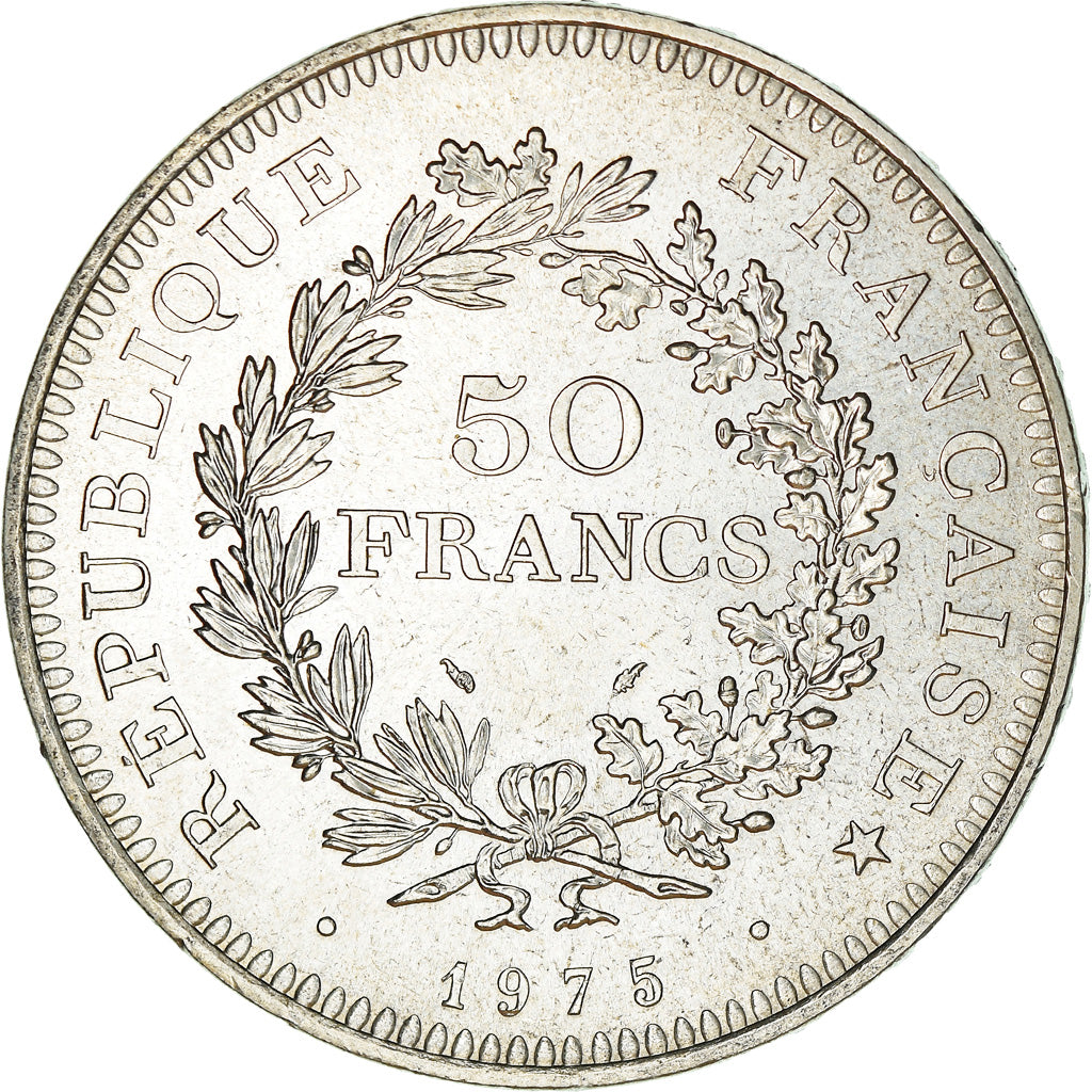 Coin, France, Hercule, 50 Francs, 1975, Paris, AU(55-58), Silver, KM:941.1