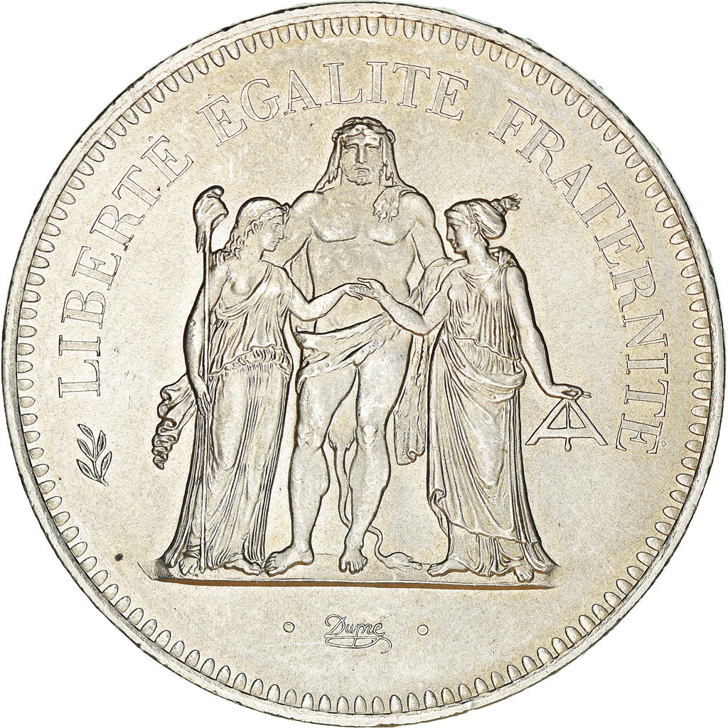 Coin, France, Hercule, 50 Francs, 1976, Paris, AU(55-58), Silver, KM:941.1