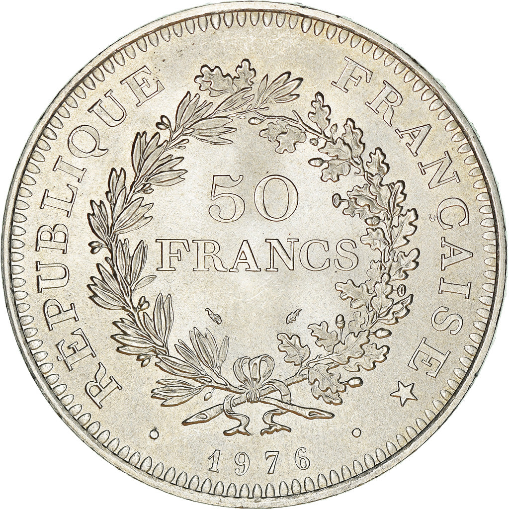 Coin, France, Hercule, 50 Francs, 1976, Paris, AU(55-58), Silver, KM:941.1