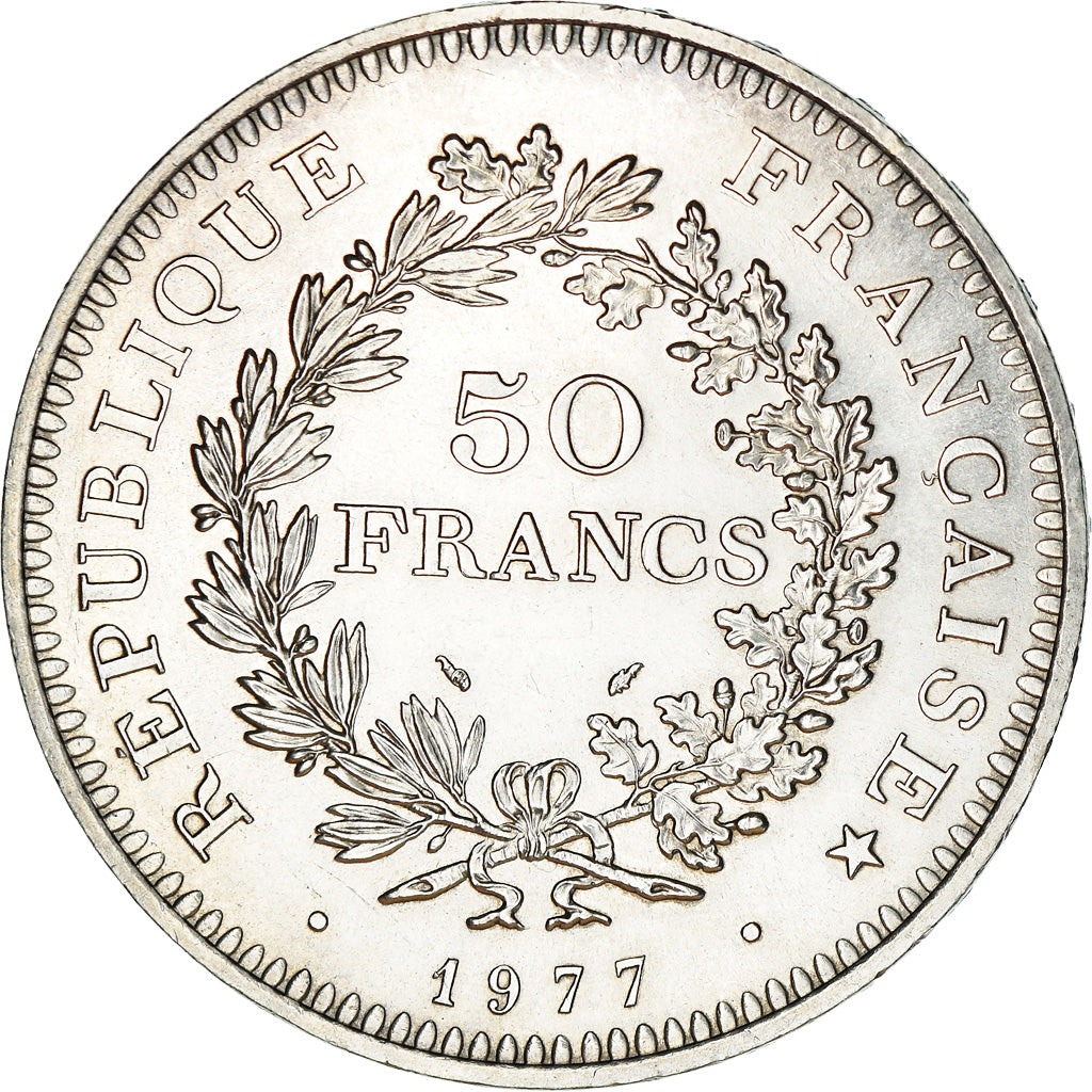Coin, France, Hercule, 50 Francs, 1977, Paris, AU(50-53), Silver, KM:941.1