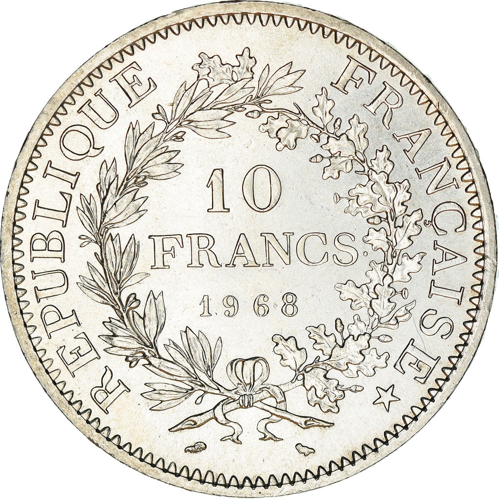 Münze, Frankreich, Hercule, 10 Francs, 1968, Paris, VZ, Silber, KM:932