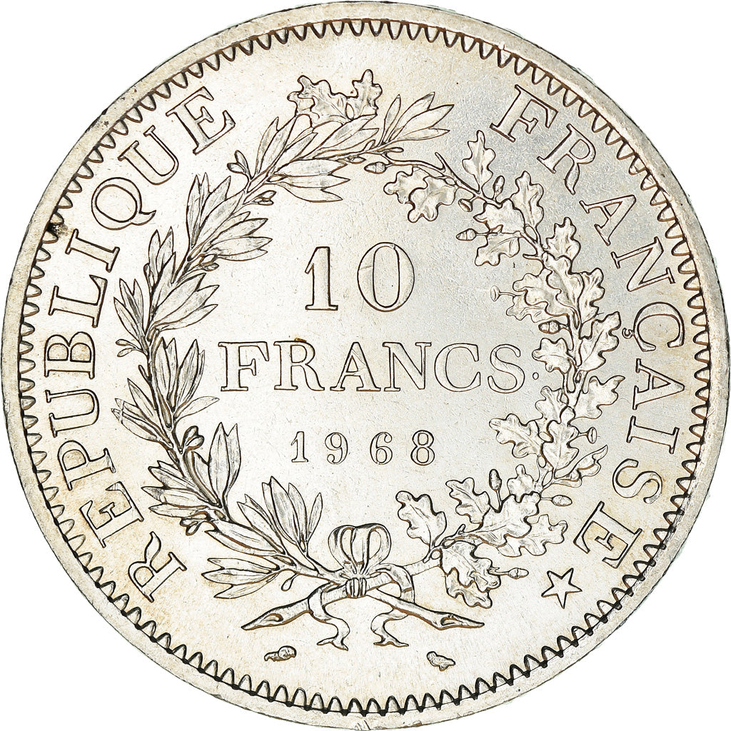 Münze, Frankreich, Hercule, 10 Francs, 1968, Paris, VZ, Silber, KM:932