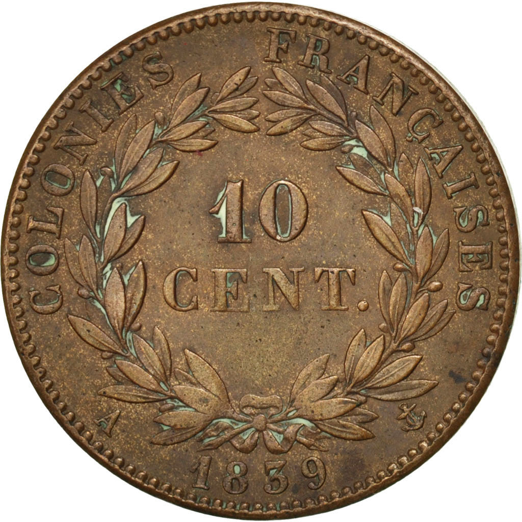 Coin, FRENCH COLONIES, Louis - Philippe, 10 Centimes, 1839, Paris, EF(40-45)