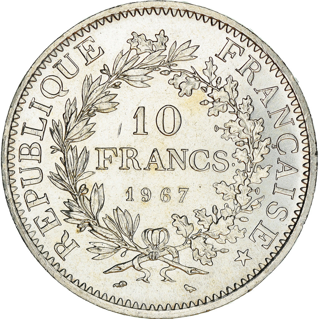 Coin, France, Hercule, 10 Francs, 1967, Paris, AU(55-58), Silver, KM:932