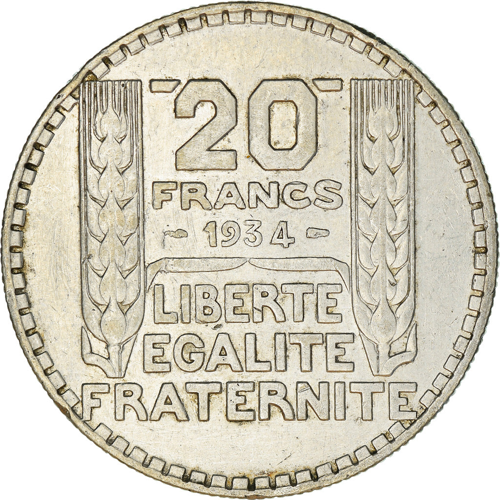 Moneta, Francia, Turin, 20 Francs, 1934, Paris, BB, Argento, KM:879, Gadoury:852