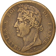 Coin, FRENCH COLONIES, Charles X, 10 Centimes, 1825, Paris, VF(30-35), Bronze