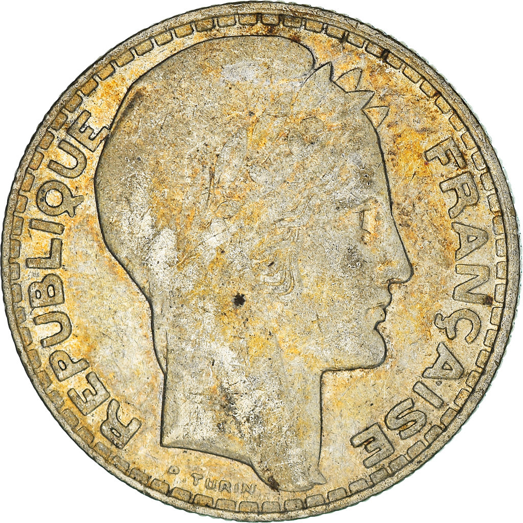 Moneta, Francia, Turin, 10 Francs, 1930, Paris, Iridescent toning, BB+, Argento