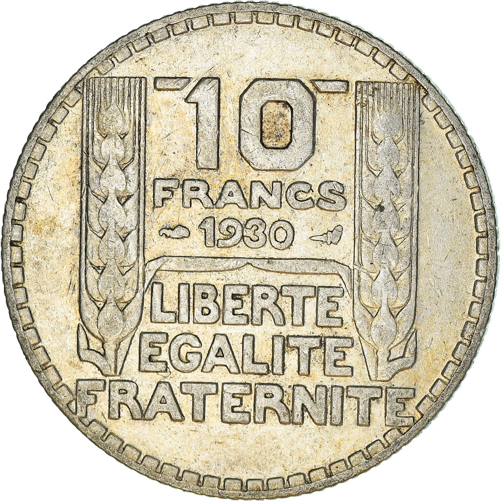 Moneta, Francia, Turin, 10 Francs, 1930, Paris, Iridescent toning, BB+, Argento