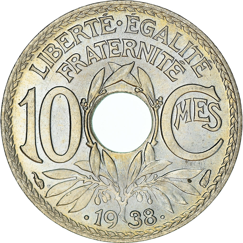 Münze, Frankreich, Lindauer, 10 Centimes, 1938, VZ+, Nickel-Bronze, KM:889.1