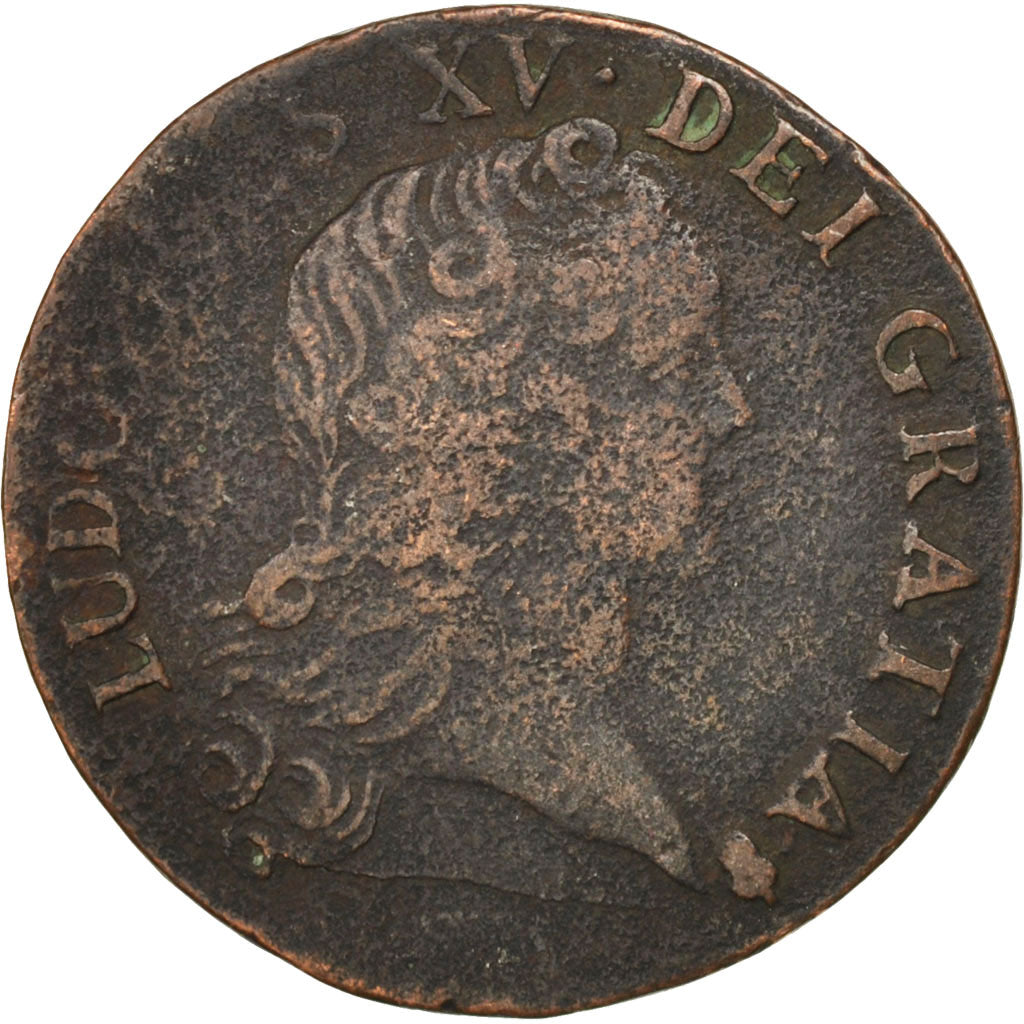 Louis XV, Sol au buste enfantin, 1719 S, Reims, Gadoury 276