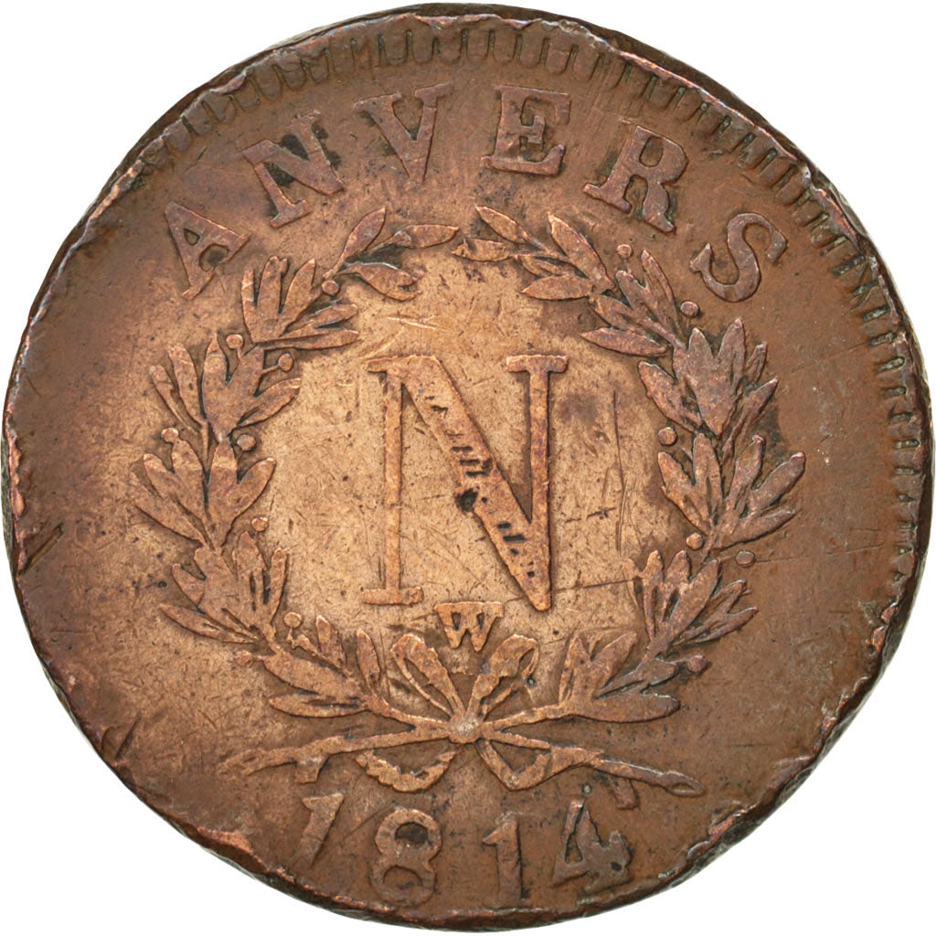 FRENCH STATES, 10 Centimes, 1814, KM #5.4, VF(20-25), Bronze, Gadoury #191c,...