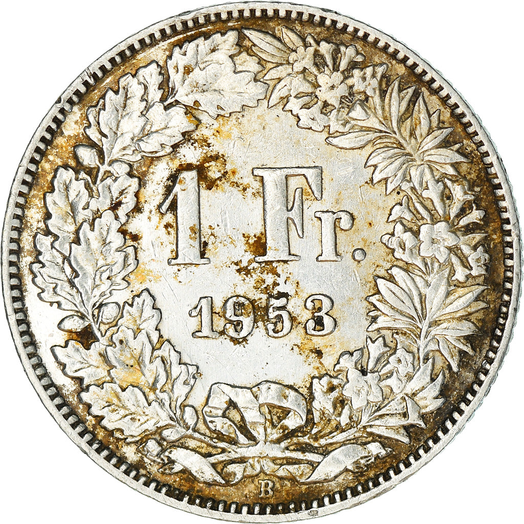 Coin, Switzerland, Franc, 1953, Bern, EF(40-45), Silver, KM:24