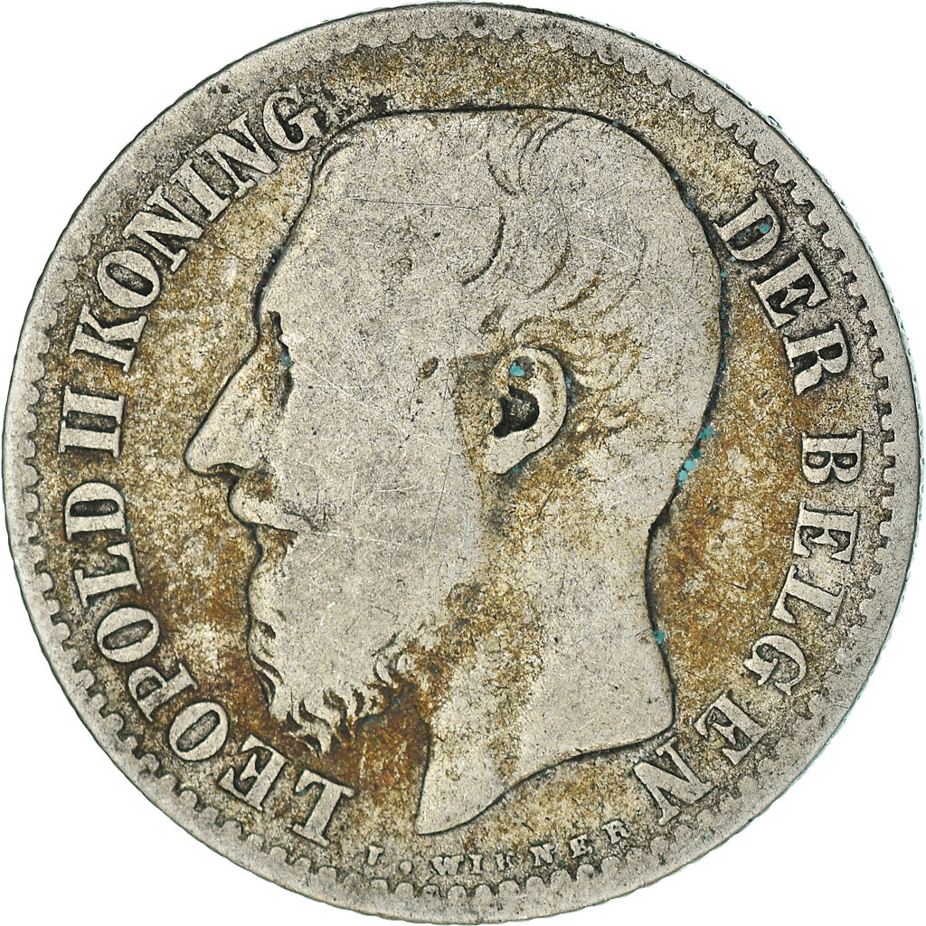 Coin, Belgium, Leopold II, Franc, 1887, VF(30-35), Silver, KM:29.1