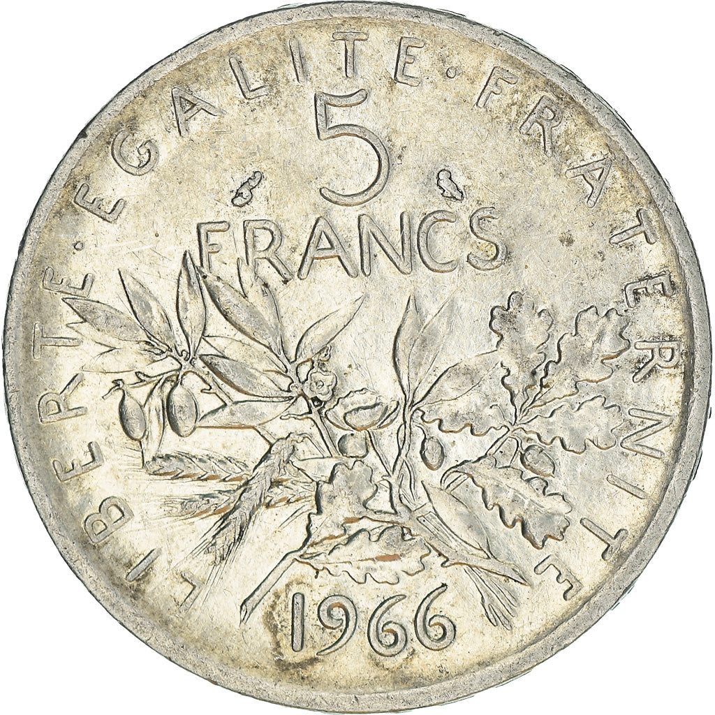 Münze, Frankreich, Semeuse, 5 Francs, 1966, Paris, SS+, Silber, KM:926