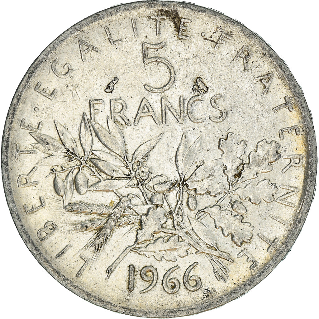 Moneta, Francia, Semeuse, 5 Francs, 1966, Paris, BB+, Argento, KM:926