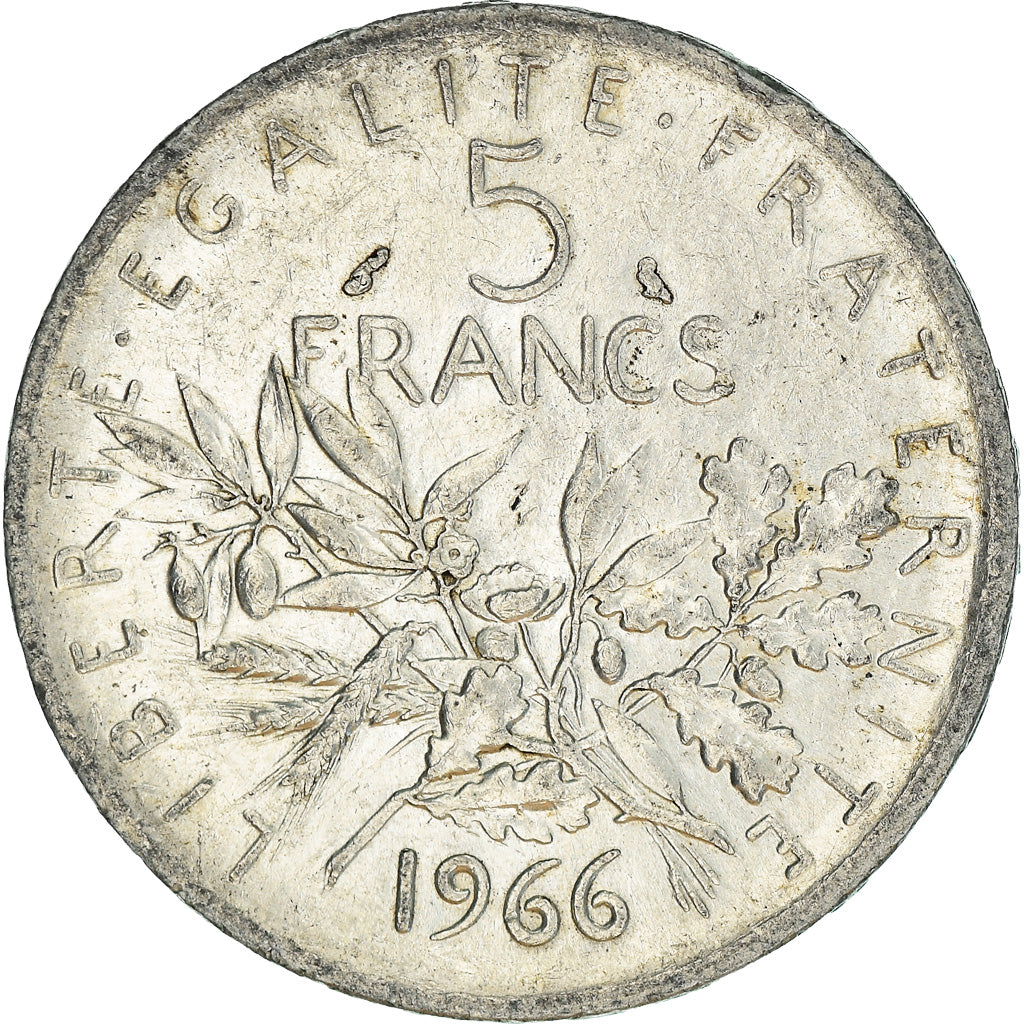 Coin, France, Semeuse, 5 Francs, 1966, Paris, AU(50-53), Silver, KM:926