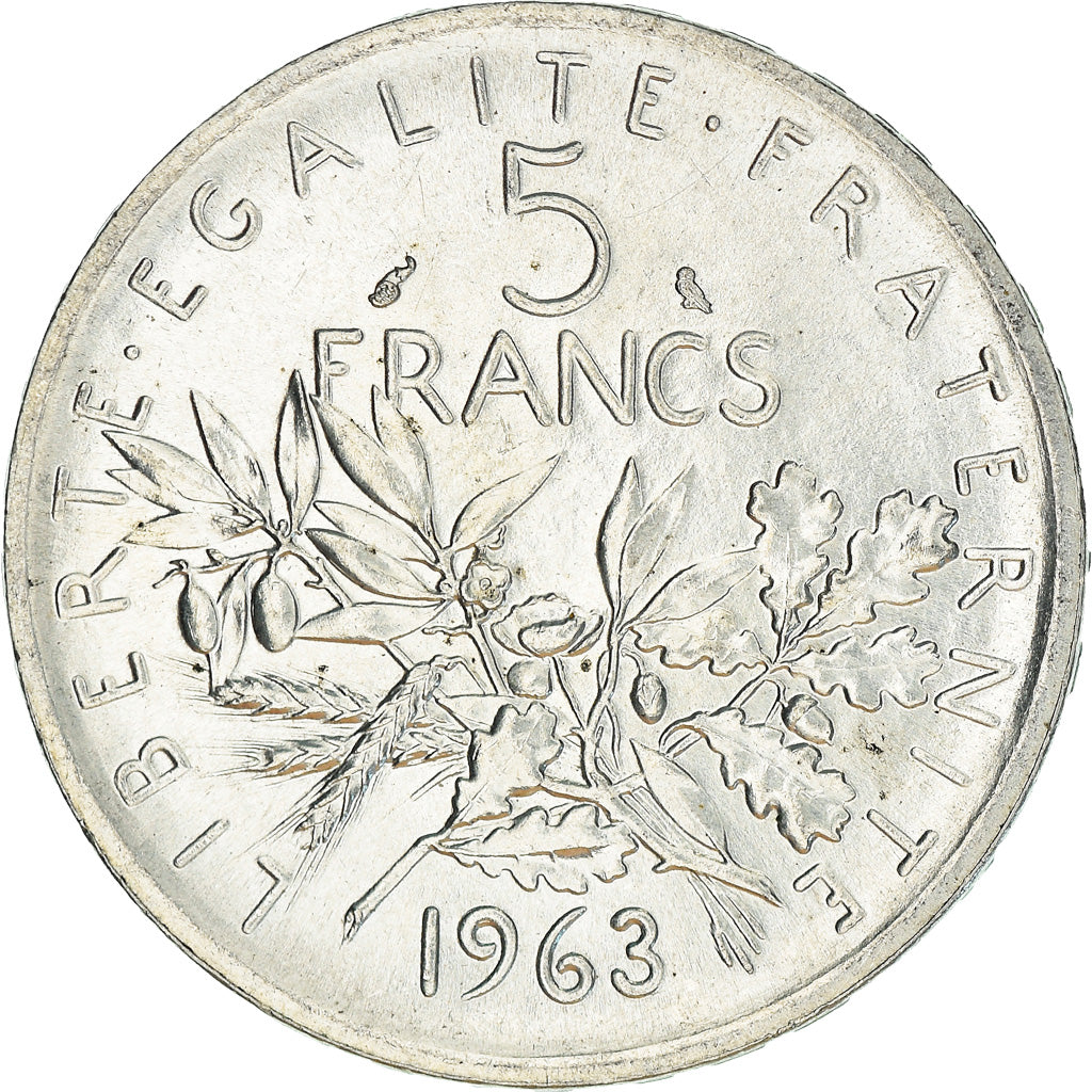 Coin, France, Semeuse, 5 Francs, 1963, Paris, MS(63), Silver, KM:926