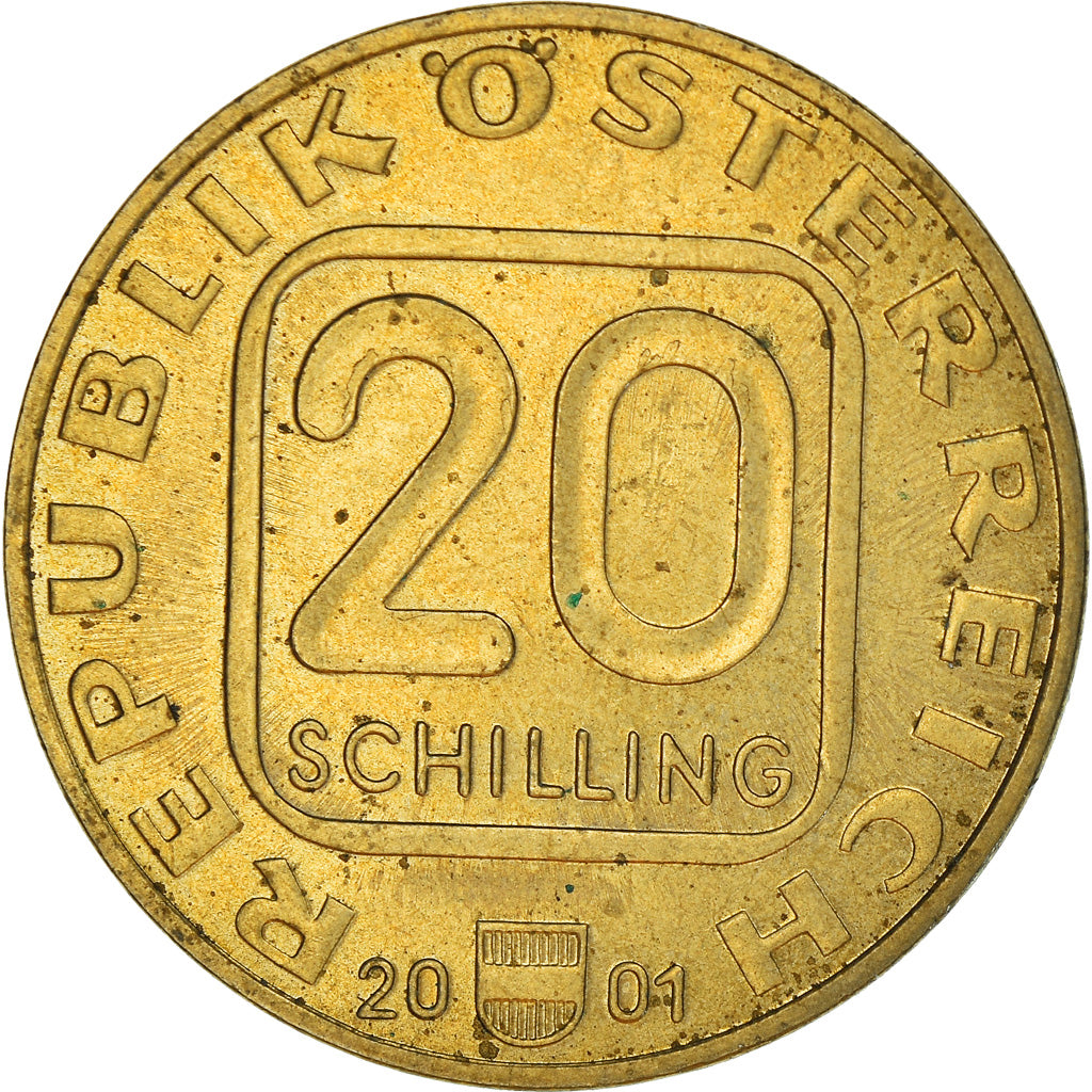 Coin, Austria, 20 Schilling, 2001, Vienna, AU(50-53), Copper-Aluminum-Nickel