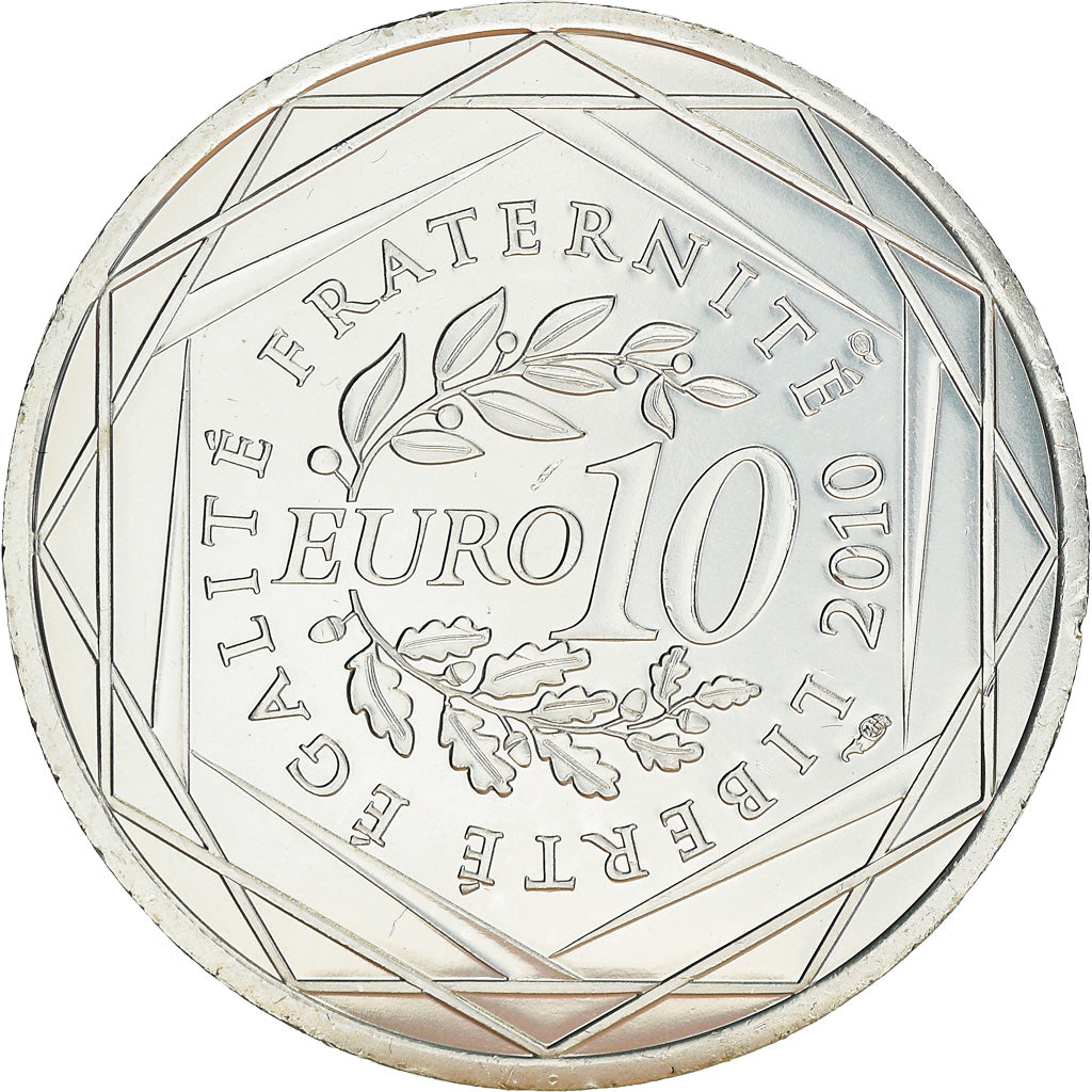 Francja, 10 Euro, 2010, Paris, MS(63), Srebro, KM:1661