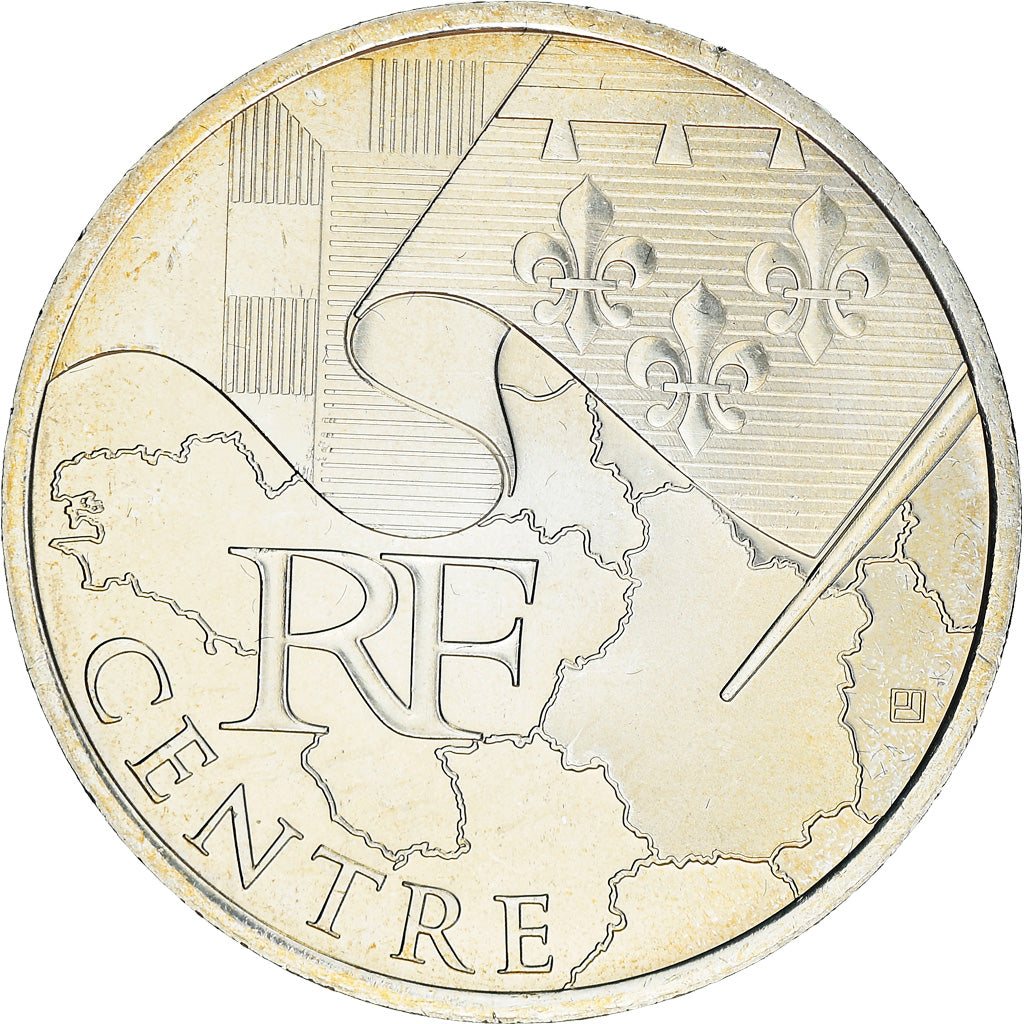 França, 10 Euro, 2010, Paris, MS(63), Prata, KM:1650