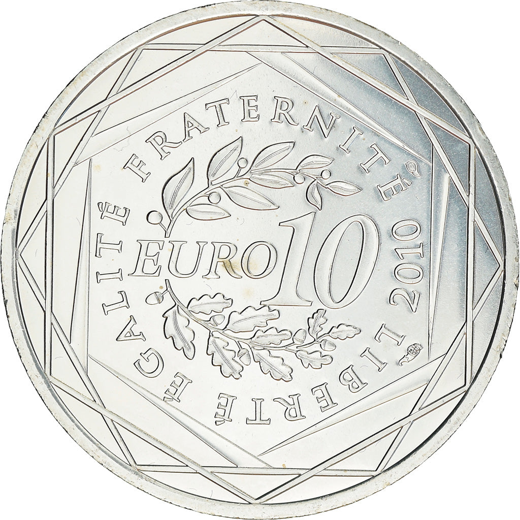 France, 10 Euro, 2010, Paris, MS(63), Silver, KM:1658