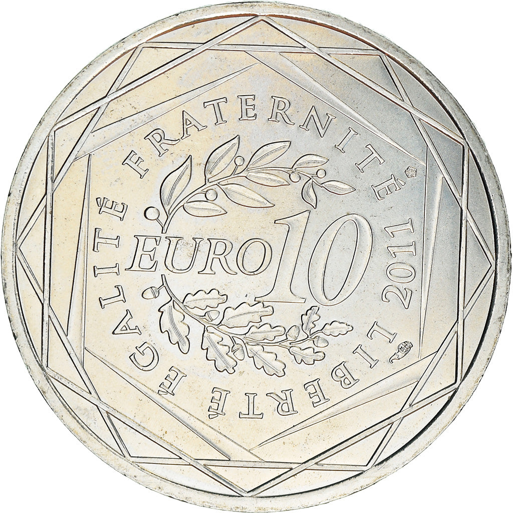 France, 10 Euro, Mayotte, 2010, Paris, MS(64), Silver