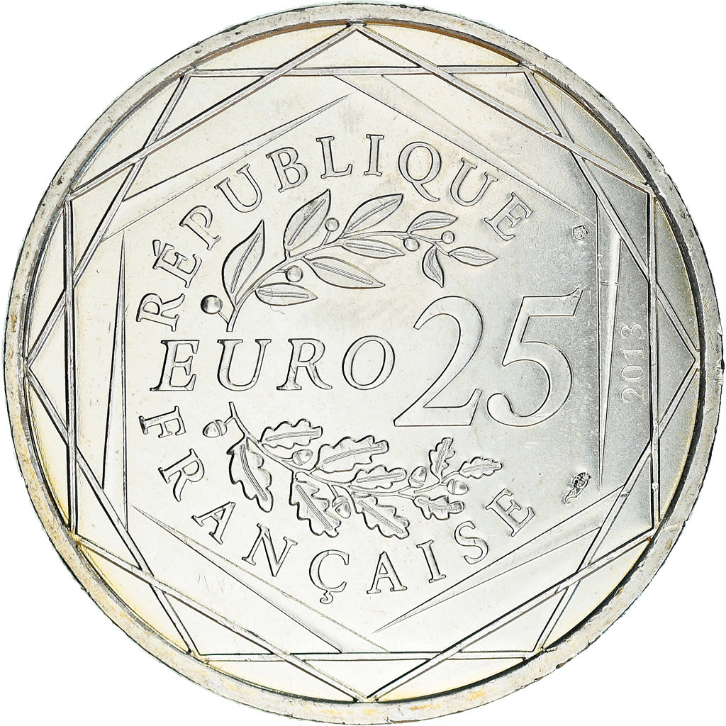 France, 25 Euro, Justice, 2013, Paris, MS(64), Silver
