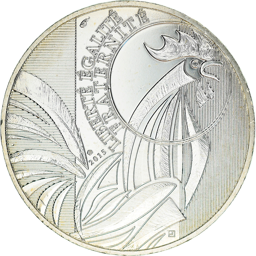 França, 10 Euro, Coq, 2015, Paris, MS(64), Prata