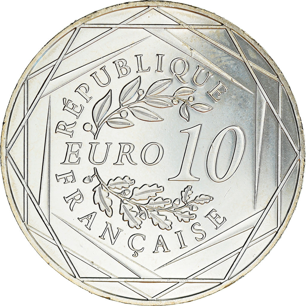 France, 10 Euro, Coq, 2016, MS(63), Silver, Gadoury:EU797