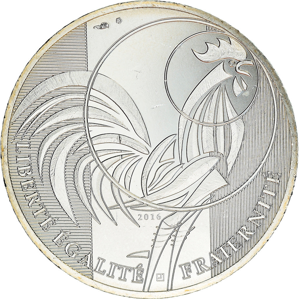 France, Monnaie de Paris, 10 Euro, Coq, 2016, Paris, SPL, Argent