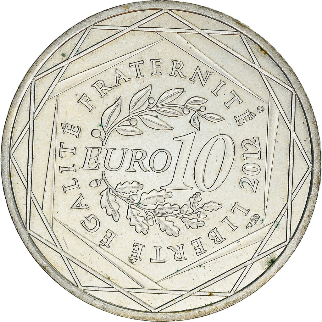 França, 10 Euro, Nord-Pas de Calais, 2012, Paris, MS(63), Prata, Gadoury:EU514